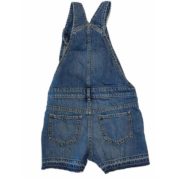 NWT GAP Kids Girls Denim Shortalls Sz M Medium Wash #543125 - Picture 2 of 5